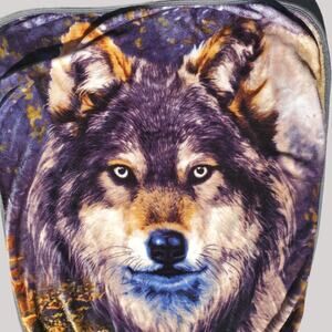 Northwest Fleece Blanket Throw Husky Wolf Cabin Decor Soft Plush 57" X 48” Vibra